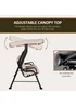 Outsunny 3 Seater Garden Swing Seat Outdoor Swing Chairs Patio Bench - Beige - One Size Image 4