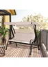 Outsunny 3 Seater Garden Swing Seat Outdoor Swing Chairs Patio Bench - Beige - One Size Image 1