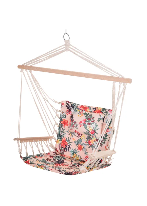 Outsunny Garden Outdoor Hanging Hammock Chair Thick Rope Multicoloured stripes - No Size Image 1