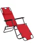 Outsunny 2 in 1 Sun Lounger Folding Reclining Chair Garden Adjustable Back with Pillow - One Size Image 2
