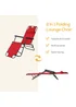Outsunny 2 in 1 Sun Lounger Folding Reclining Chair Garden Adjustable Back with Pillow - One Size Image 4