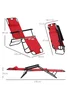 Outsunny 2 in 1 Sun Lounger Folding Reclining Chair Garden Adjustable Back with Pillow - One Size Image 3