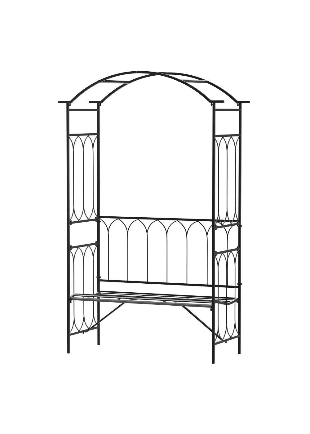 Outsunny Arbour Garden Bench Rose Trellis Arbour Pergola - No Size Image 2