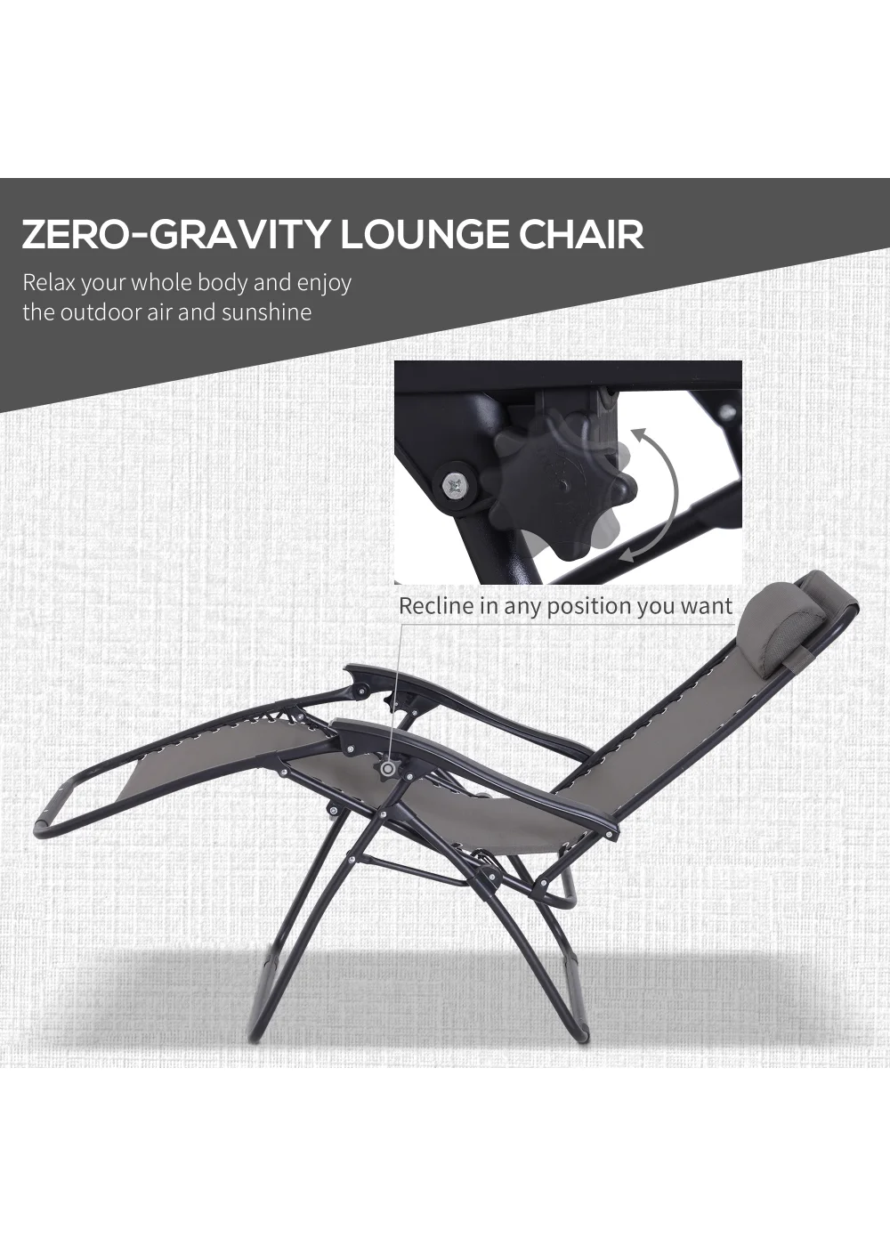 Outsunny 3 PCs Sun Lounger Table & Chairs Set with Cup Holders - No Size Image 4
