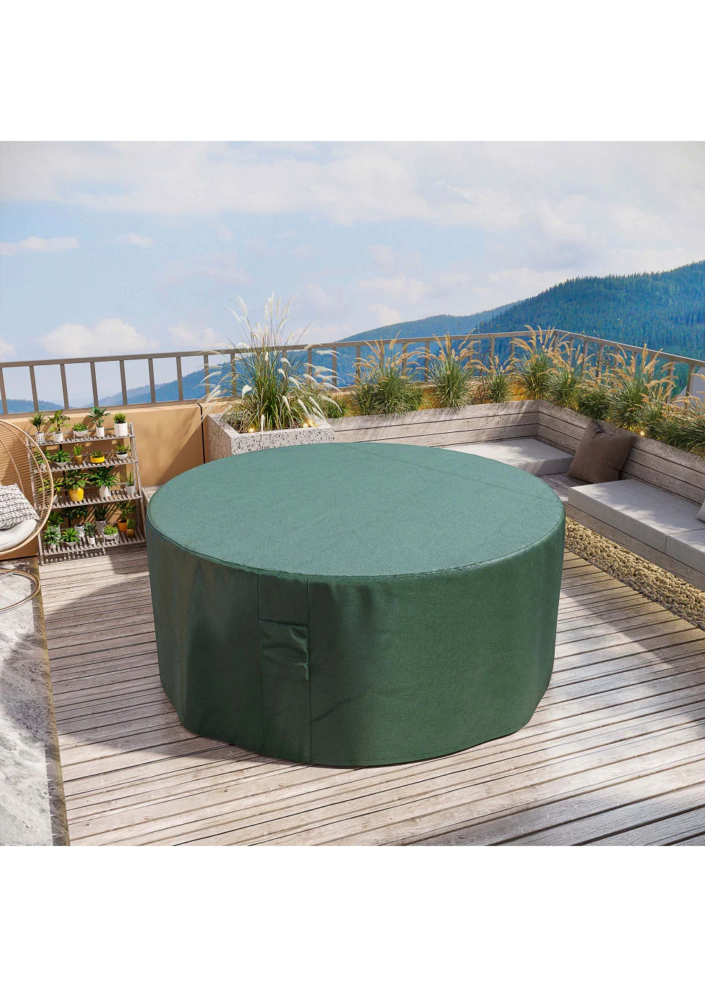 Outsunny Round Outdoor Furniture Set Cover (193cm x 80cm) - No Size Image 1
