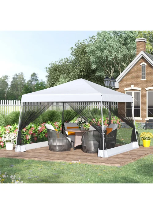 Outsunny Garden Pop Up Gazebo with Mosquito Net (2.6m x 3.6m) - One Size Image 1