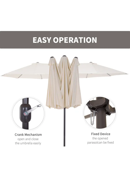 Outsunny Double-Sided Garden Parasol (4.6m) - NO BASE - No Size Image 5