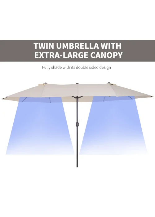 Outsunny Double-Sided Garden Parasol (4.6m) - NO BASE - No Size Image 4