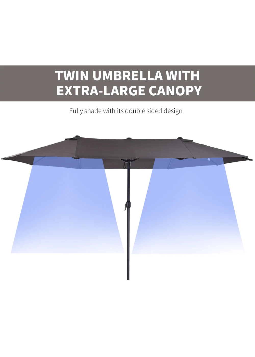 Outsunny Double-Sided Garden Parasol (4.6m) - NO BASE - No Size Image 4