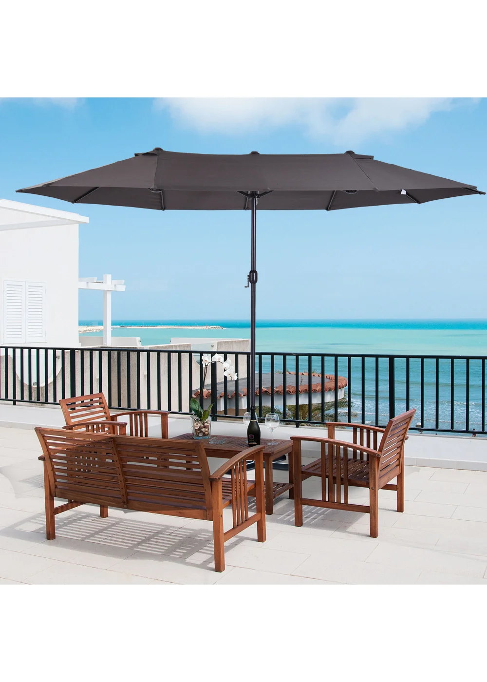Outsunny Double-Sided Garden Parasol (4.6m) - NO BASE - No Size Image 1