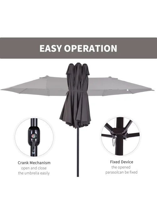 Outsunny Double-Sided Garden Parasol (4.6m) - NO BASE - No Size Image 5