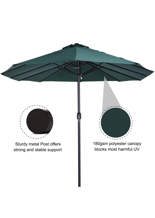 Outsunny Double-Sided Garden Parasol (4.6m) - NO BASE - No Size Image 5