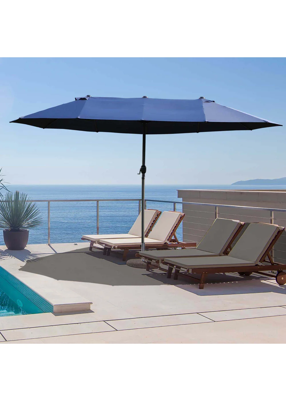 Outsunny Double-Sided Garden Parasol (4.6m) - NO BASE - No Size Image 1