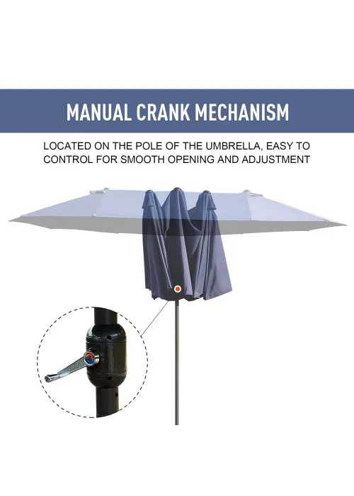 Outsunny Double-Sided Garden Parasol (4.6m) - NO BASE - No Size Image 5