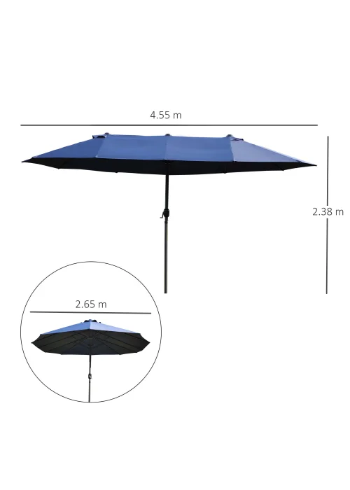 Outsunny Double-Sided Garden Parasol (4.6m) - NO BASE - No Size Image 3