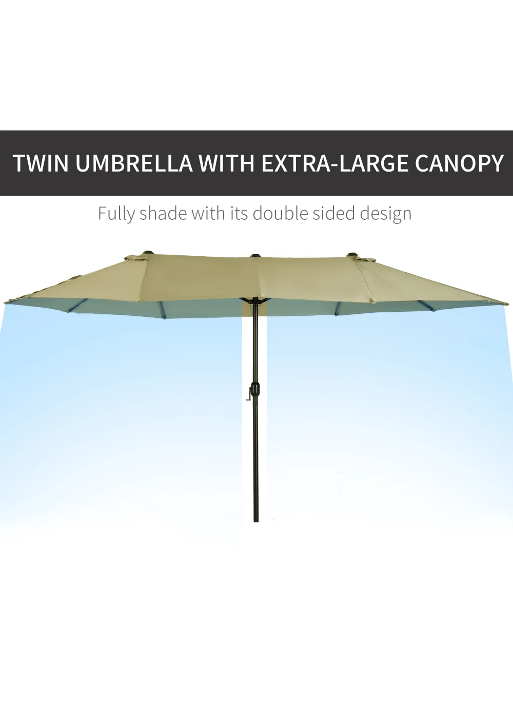 Outsunny Double-Sided Garden Parasol (4.6m) - NO BASE - No Size Image 4