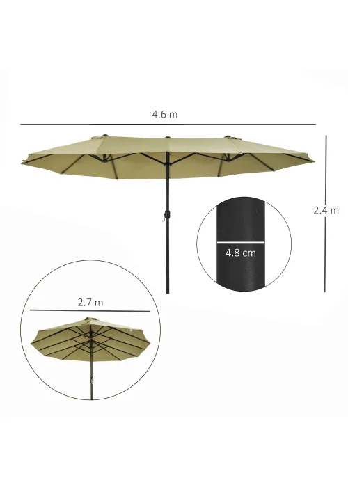 Outsunny Double-Sided Garden Parasol (4.6m) - NO BASE - No Size Image 3