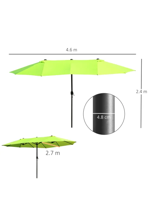 Outsunny Double-Sided Garden Parasol (4.6m) - NO BASE - No Size Image 3