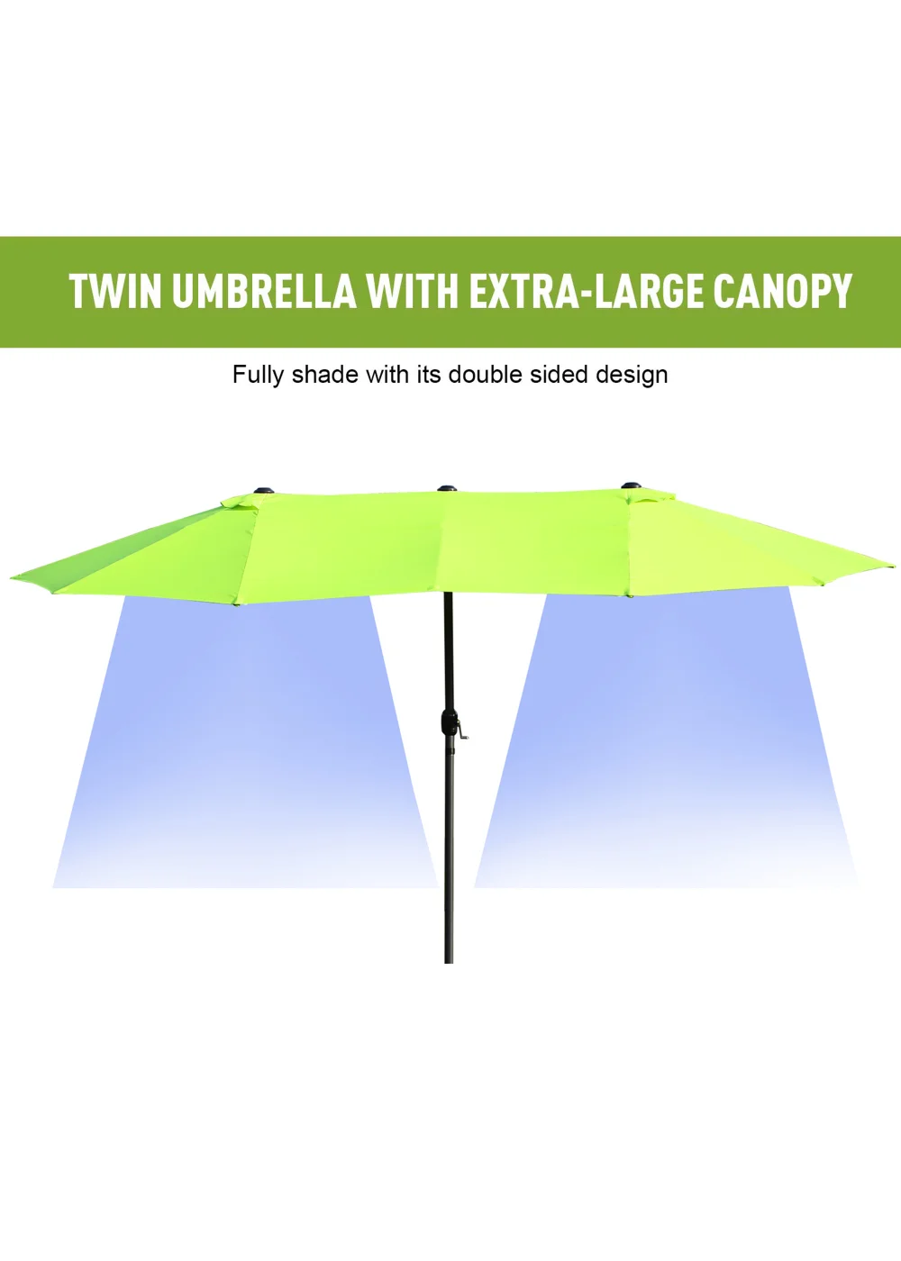 Outsunny Double-Sided Garden Parasol (4.6m) - NO BASE - No Size Image 4