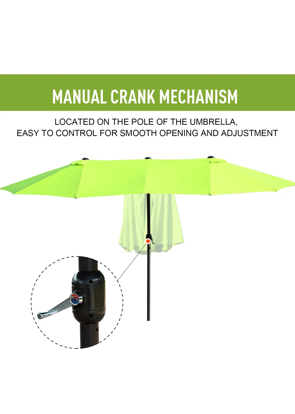 Outsunny Double-Sided Garden Parasol (4.6m) - NO BASE - No Size Image 5