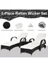 Outsunny 3 Pieces PE Rattan Patio Lounge Chair Set - No Size Image 4