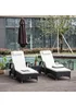 Outsunny 3 Pieces PE Rattan Patio Lounge Chair Set - No Size Image 1