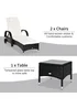 Outsunny 3 Pieces PE Rattan Patio Lounge Chair Set - No Size Image 5