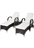 Outsunny 3 Pieces PE Rattan Patio Lounge Chair Set - No Size Image 2