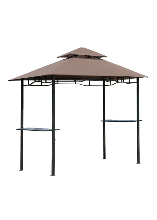 Outsunny 8ft 2 Tier BBQ Grill Gazebo (245cm x 150cm x 255cm) - No Size Image 2