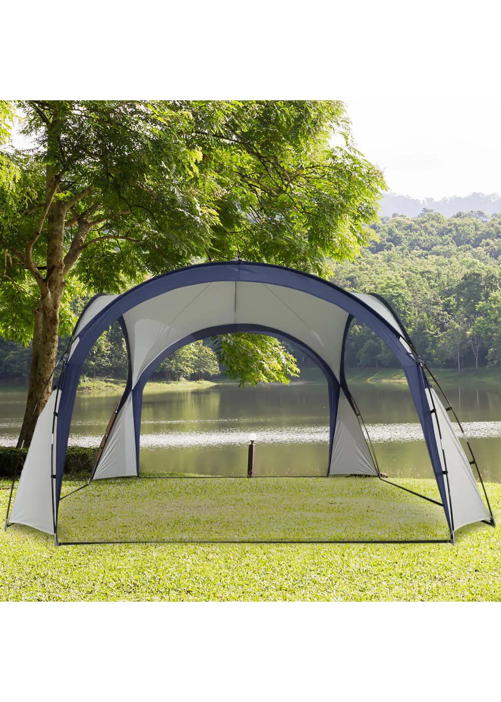 Outsunny Camping Gazebo Dome Tent (3.5 x 3.5M) - One Size Image 1