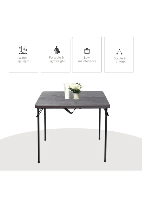 Outsunny Square Folding Picnic Table (86cm x 86cm) - One Size Image 4