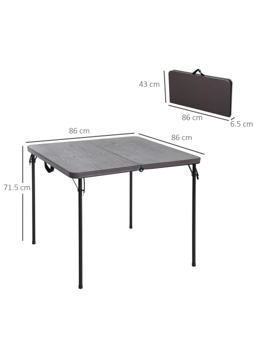 Outsunny Square Folding Picnic Table (86cm x 86cm) - One Size Image 3