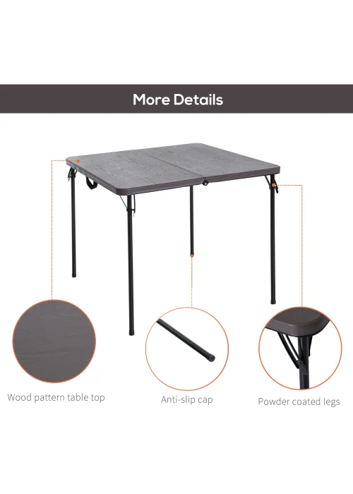 Outsunny Square Folding Picnic Table (86cm x 86cm) - One Size Image 5