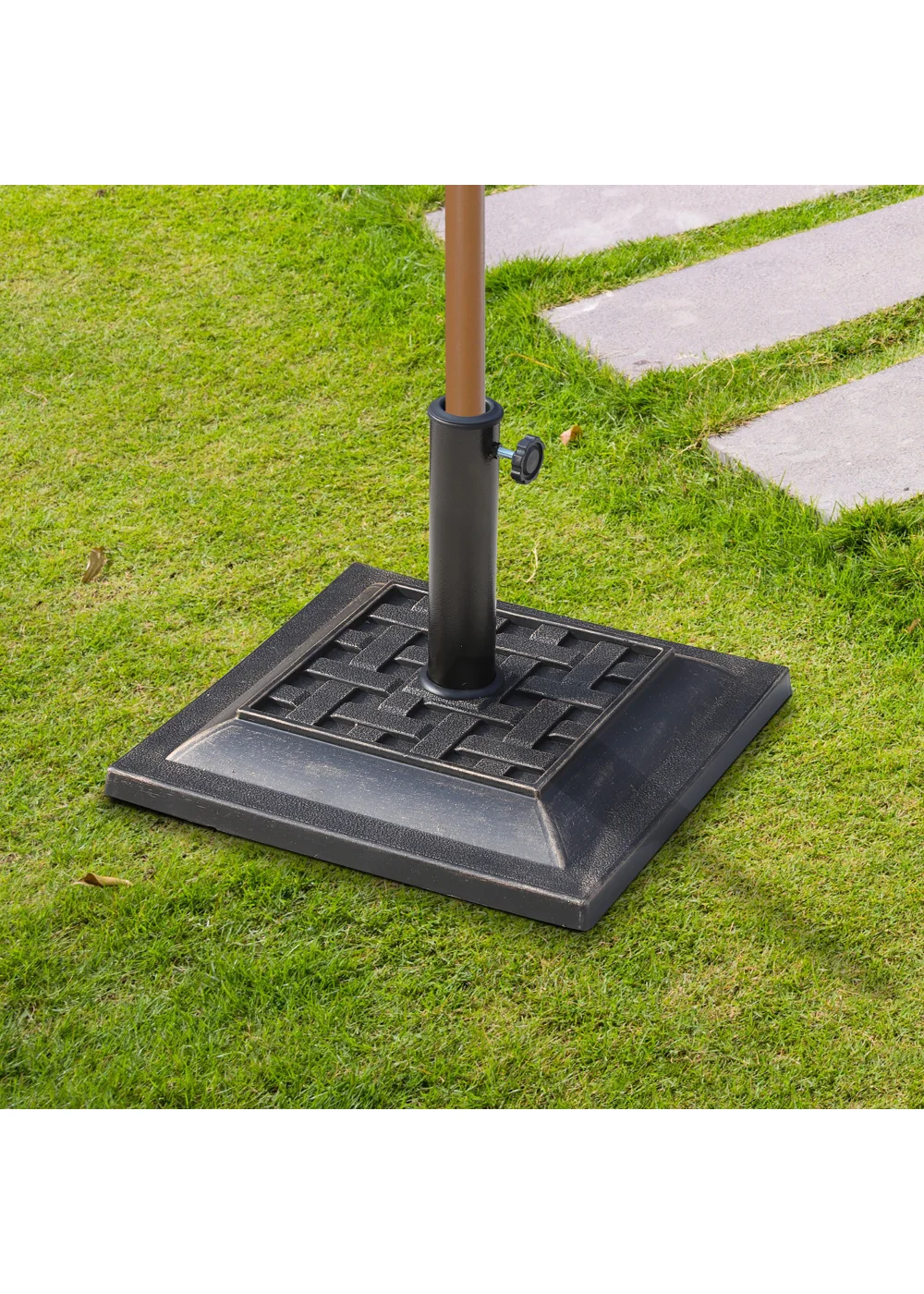 Outsunny Resin Garden Square Umbrella Base (9kg) - No Size Image 1