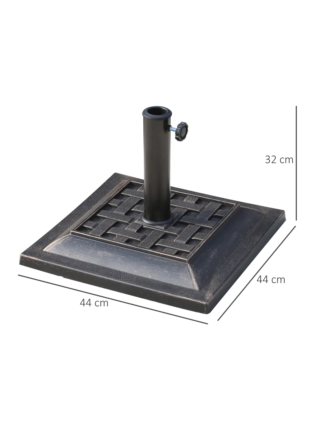 Outsunny Resin Garden Square Umbrella Base (9kg) - No Size Image 3