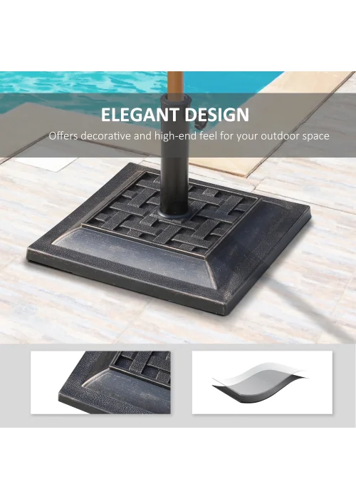 Outsunny Resin Garden Square Umbrella Base (9kg) - No Size Image 4