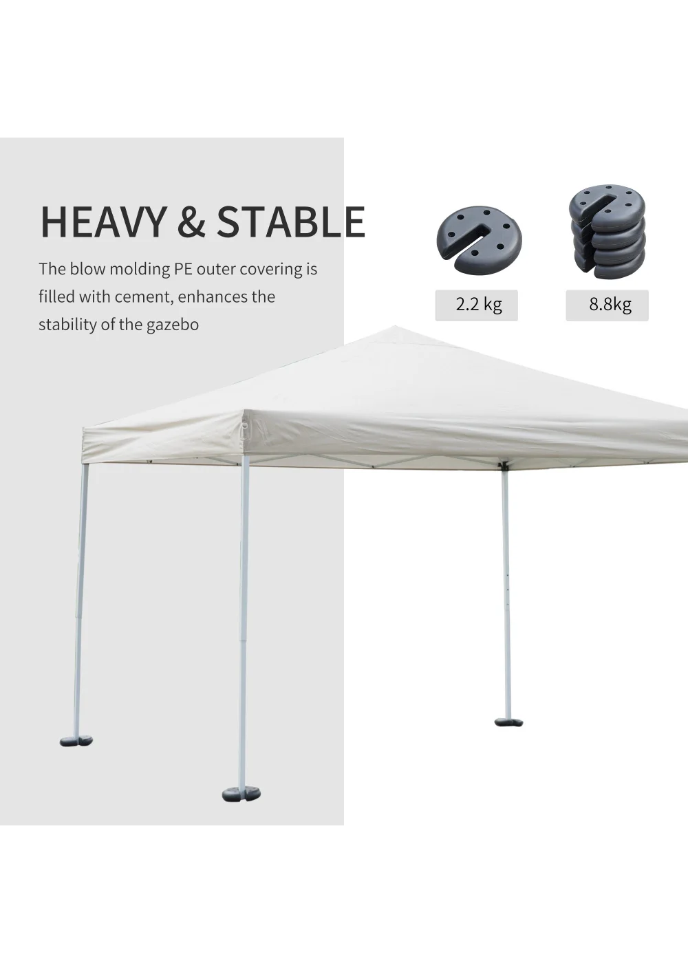 Outsunny Set of 4 PCs Gazebo Sand Weight Bag Bags Leg Weights Marquee Party Tent Canopy 8.8KG - No Size Image 5