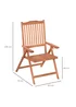 Outsunny 5-Position Garden Dining Chair Acacia Wood Outdoor Recliner - One Size Image 3