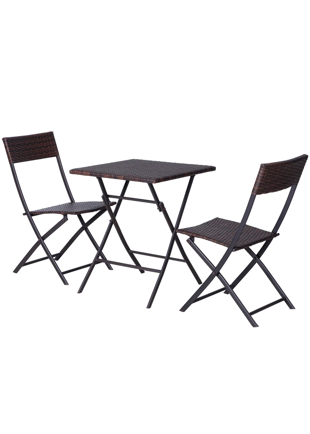 Outsunny 3 Pieces PE Rattan Bistro Set, Coffee Set - No Size Image 2