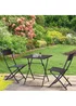 Outsunny 3 Pieces PE Rattan Bistro Set, Coffee Set - No Size Image 1