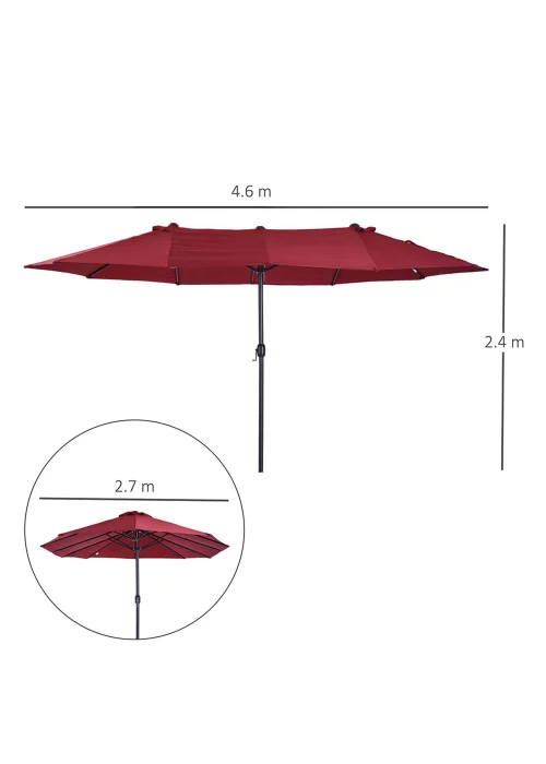 Outsunny Double-Sided Garden Parasol (4.6m) - NO BASE - No Size Image 3