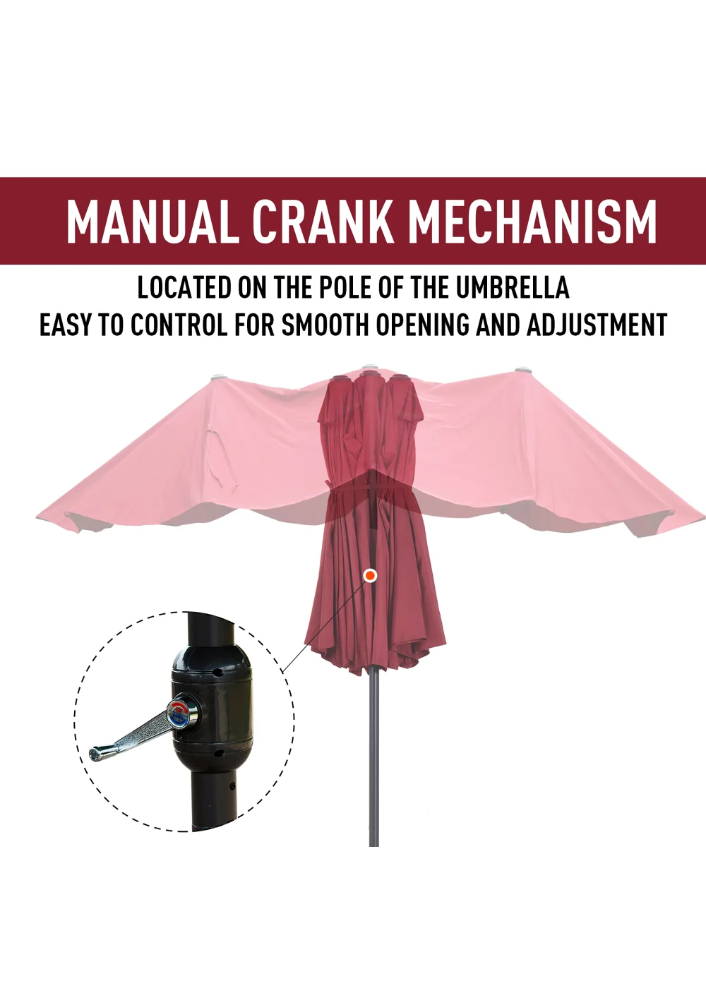 Outsunny Double-Sided Garden Parasol (4.6m) - NO BASE - No Size Image 4