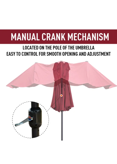 Outsunny Double-Sided Garden Parasol (4.6m) - NO BASE - No Size Image 4