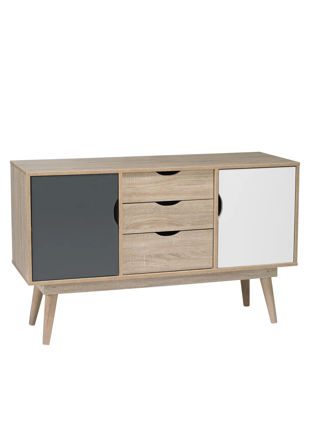 LPD Furniture Scandi Oak 2 Door Sideboard Grey (770x450x1250mm) - No Size Image 1