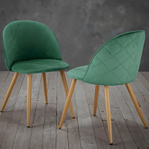 LPD Furniture Set of 2 Venice Dining Chairs Green (780x550x510mm) - No Size Image 1