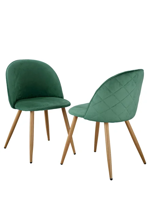 LPD Furniture Set of 2 Venice Dining Chairs Green (780x550x510mm) - No Size Image 2