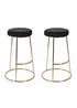 LPD Furniture Set of 2 Opera Bar Stool Black (735x0x465mm) - One Size Image 1