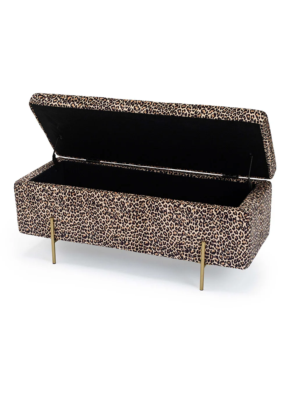 LPD Furniture Lola Storage Ottoman Leopard Print (450x1150x450mm) - One Size Image 2