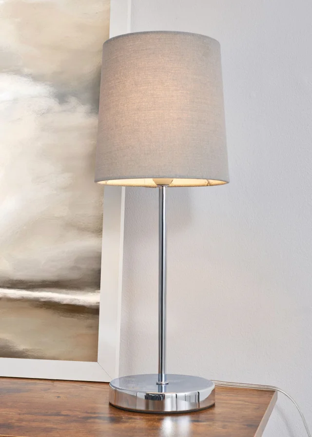 BHS Grey Touch Stick Table Lamp (40cm x 15cm x 15cm)