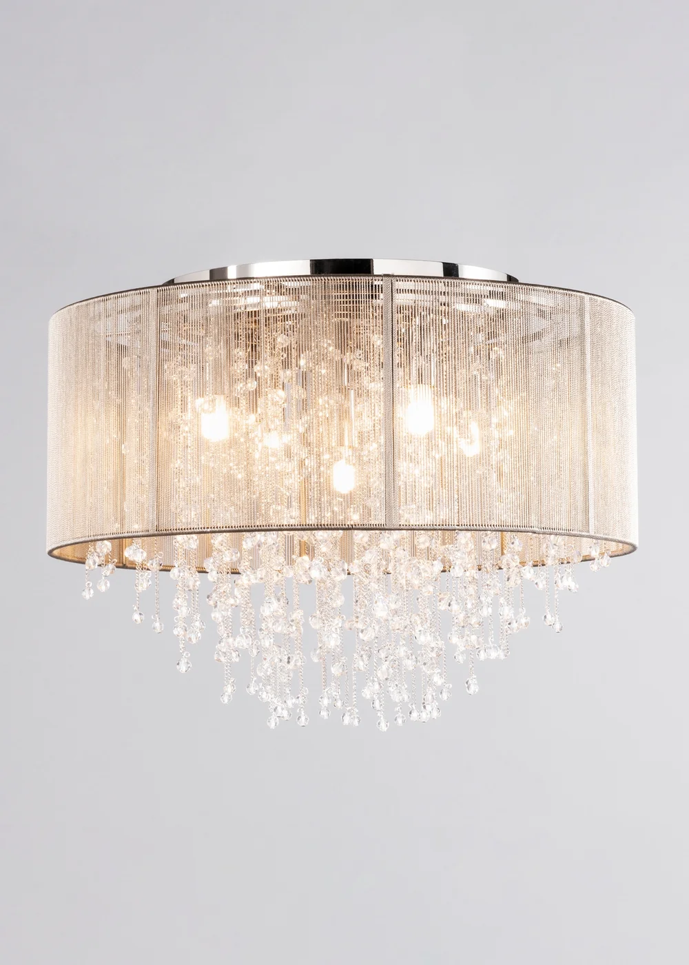 BHS Viola Grey Flush Ceiling Light (30cm x 40cm x 40cm) - One Size Image 3